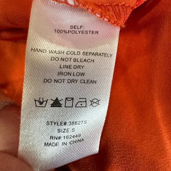 LuLumari Side Slit Skirt Small Burnt Orange RushedSide - Picture 4 of 11